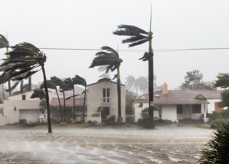 flooded street after catastrophic Hurricane