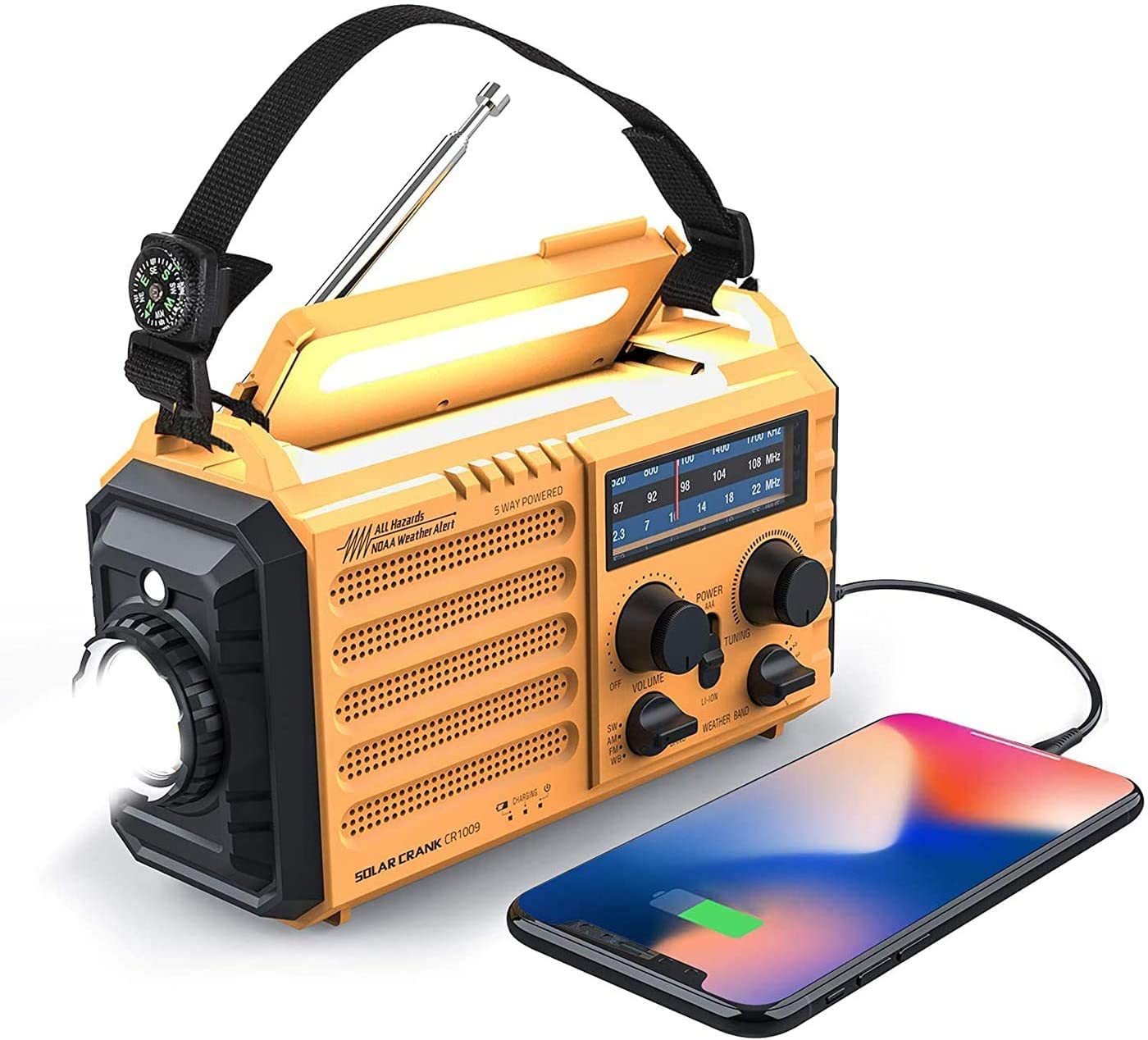 raynic 5000mah weather emergency radio isolated on white background